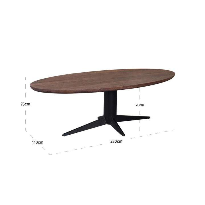 Stafford spicebrown oval dining table 230