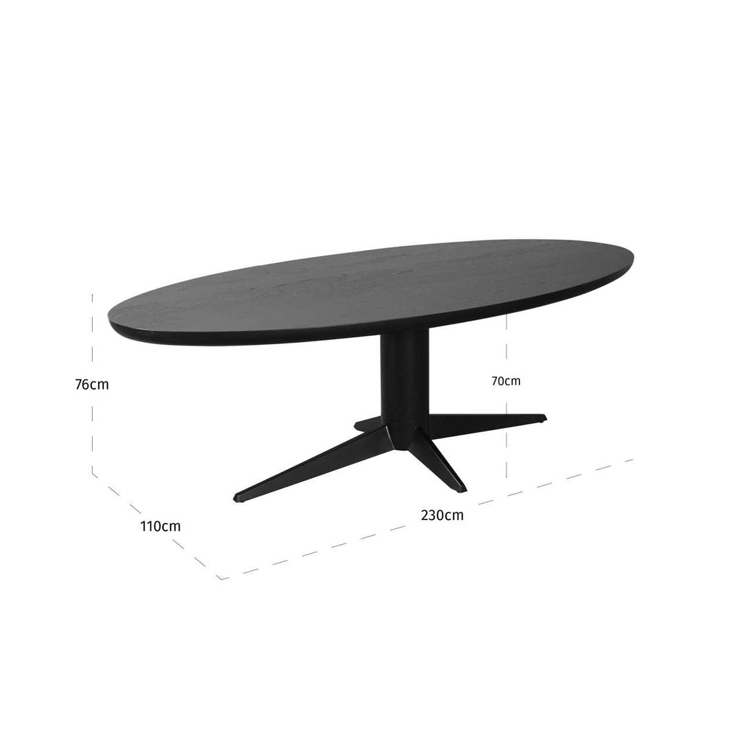 Dining table Rayford black oval 230