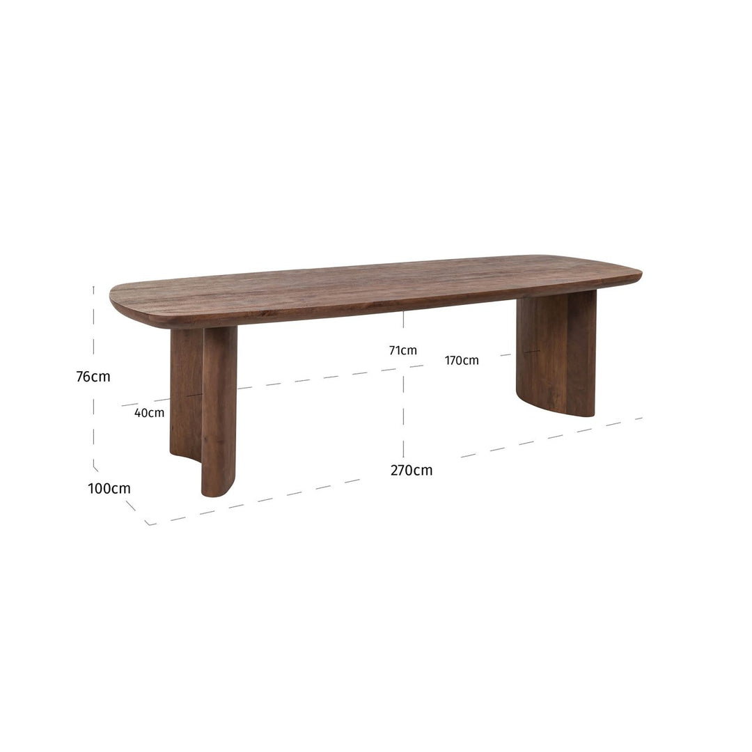 Baldwin spicebrown 270 dining table