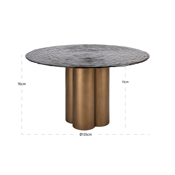 Eettafel Glastonburry gold antique 135Ø