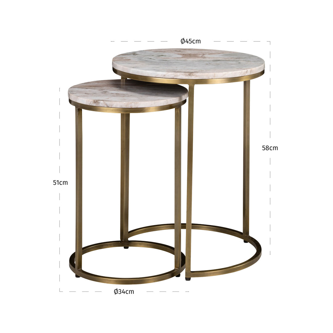 Side table Bottega Blush beige (Set of 2)
