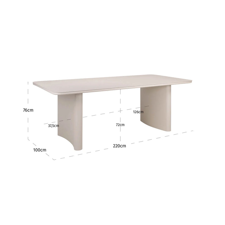 Outdoor Esstisch Senza Hellbeige 220