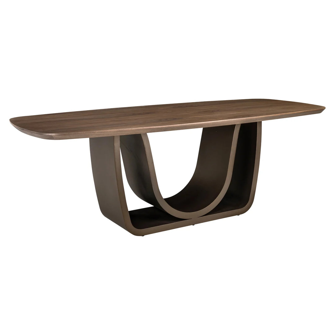 Dining table Windsor walnut 230 brass base