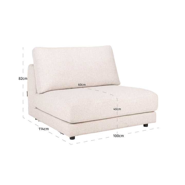 Trinity cayenne ecru 1.5-seater sofa without arms