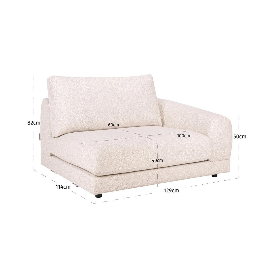 Sofa Trinity cayenne ecru 1.5-seater arm right