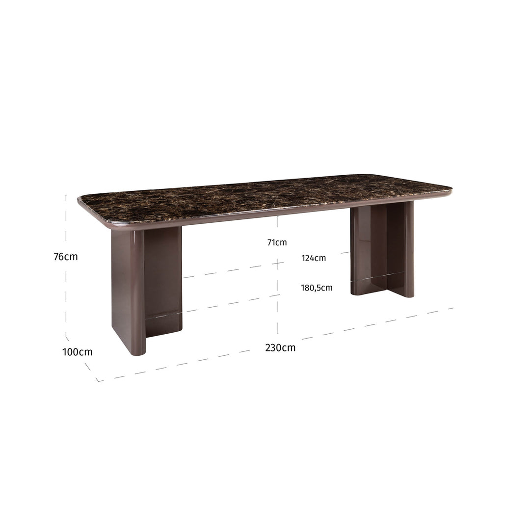 Eettafel Almundi chocolat brown 230
