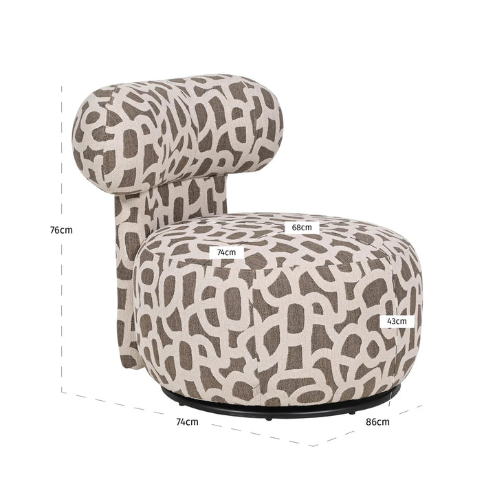 Lounge chair Kaya weave brown