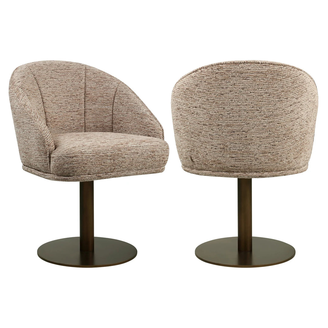 Dining chair Beverly mocca linear swivel
