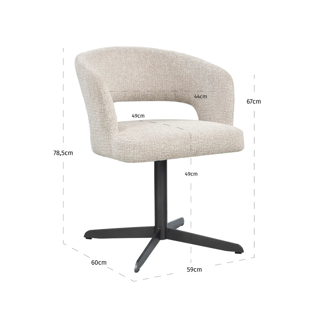 Dining chair Blanca natural fancy fire retardant