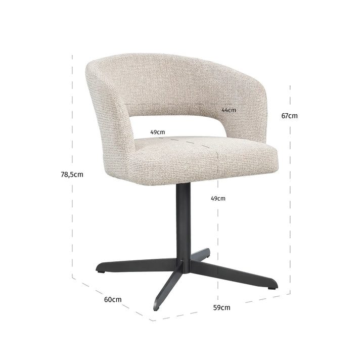 Dining chair Blanca natural fancy fire retardant