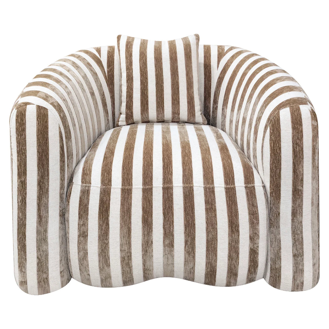 Lounge chair Luxandra stripes sand