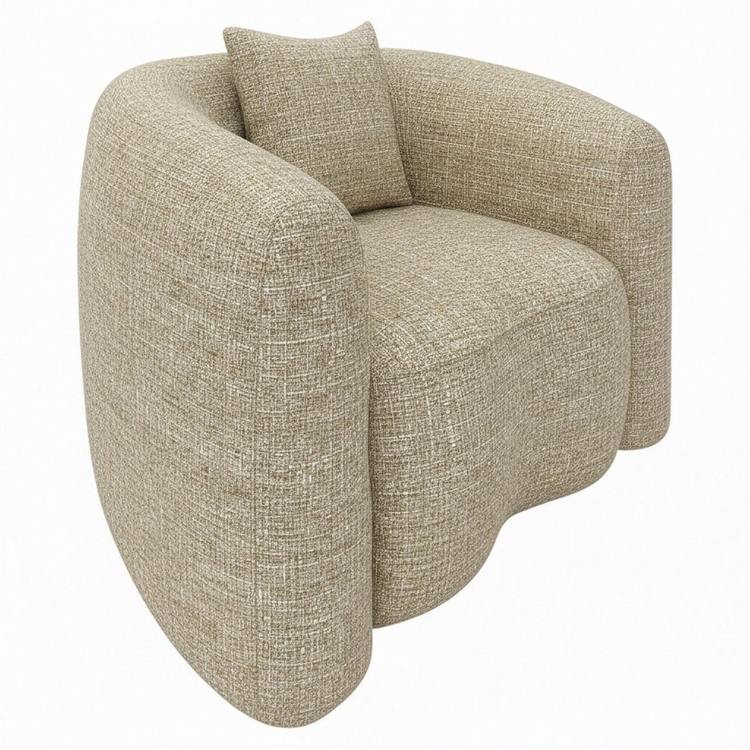 Lounge stoel Luxandra sand tweed fire retardant