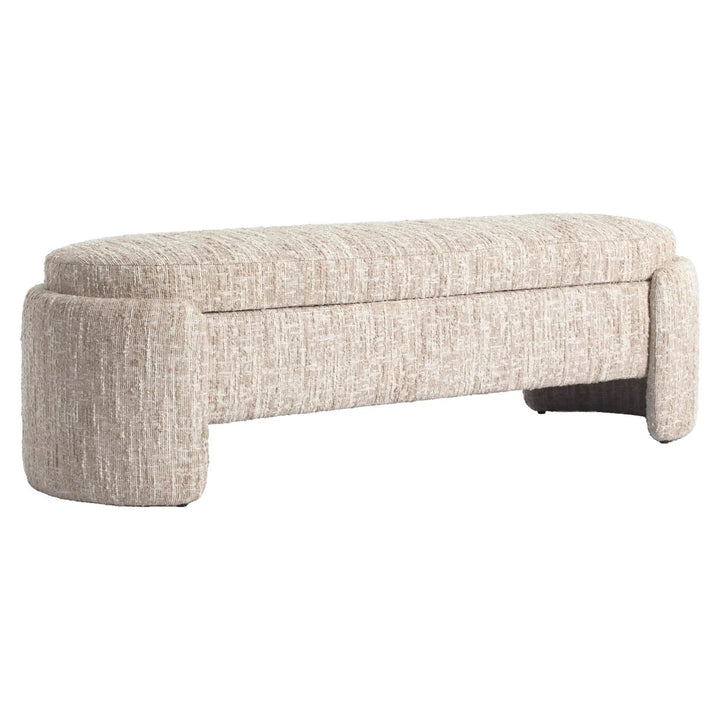 Beige angora Cupid bench with storage