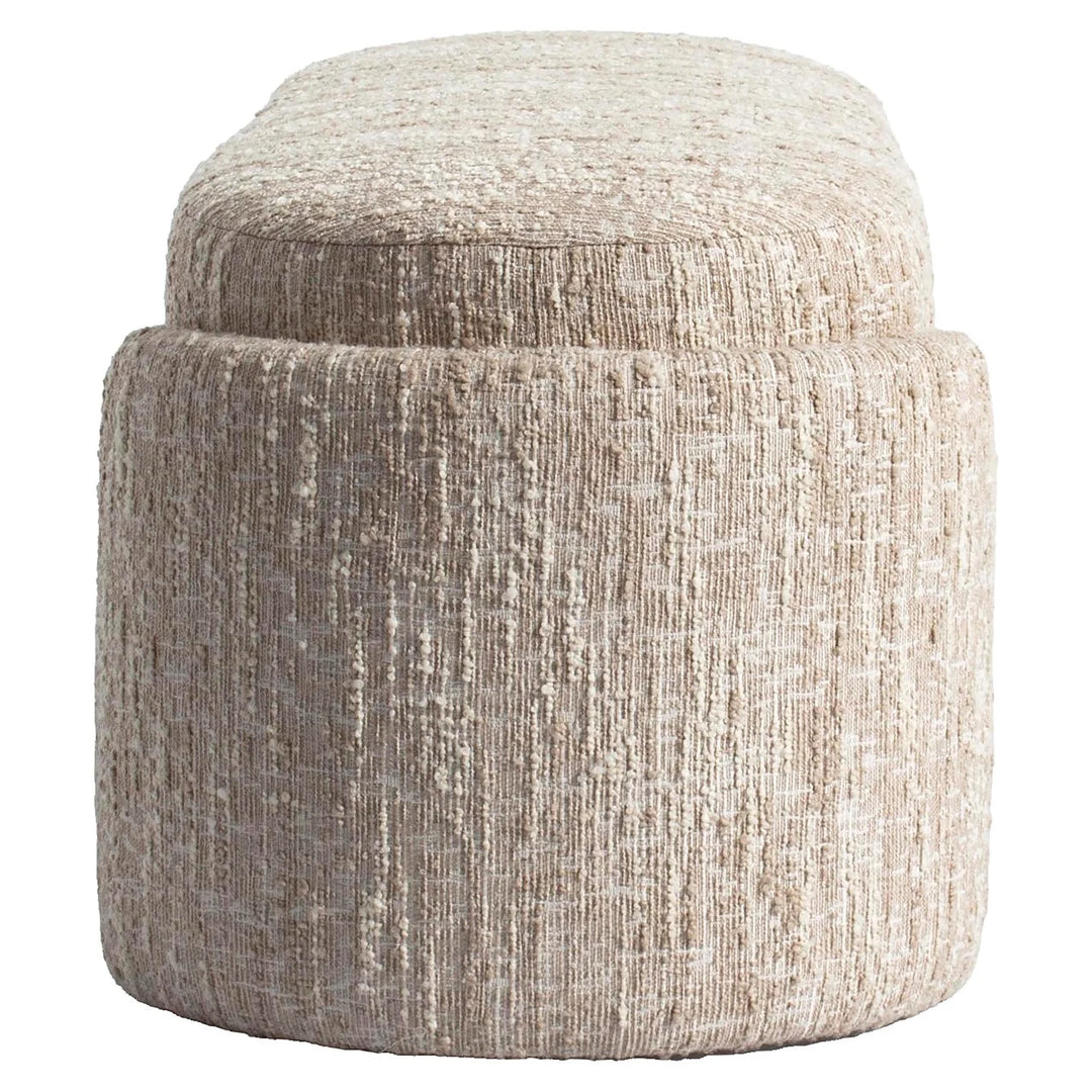Beige angora Cupid bench with storage