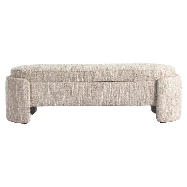 Beige angora Cupid bench with storage