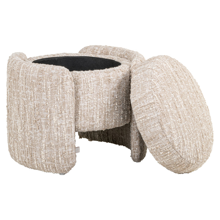 Ottoman & Footstool Cupid beige angora with storage