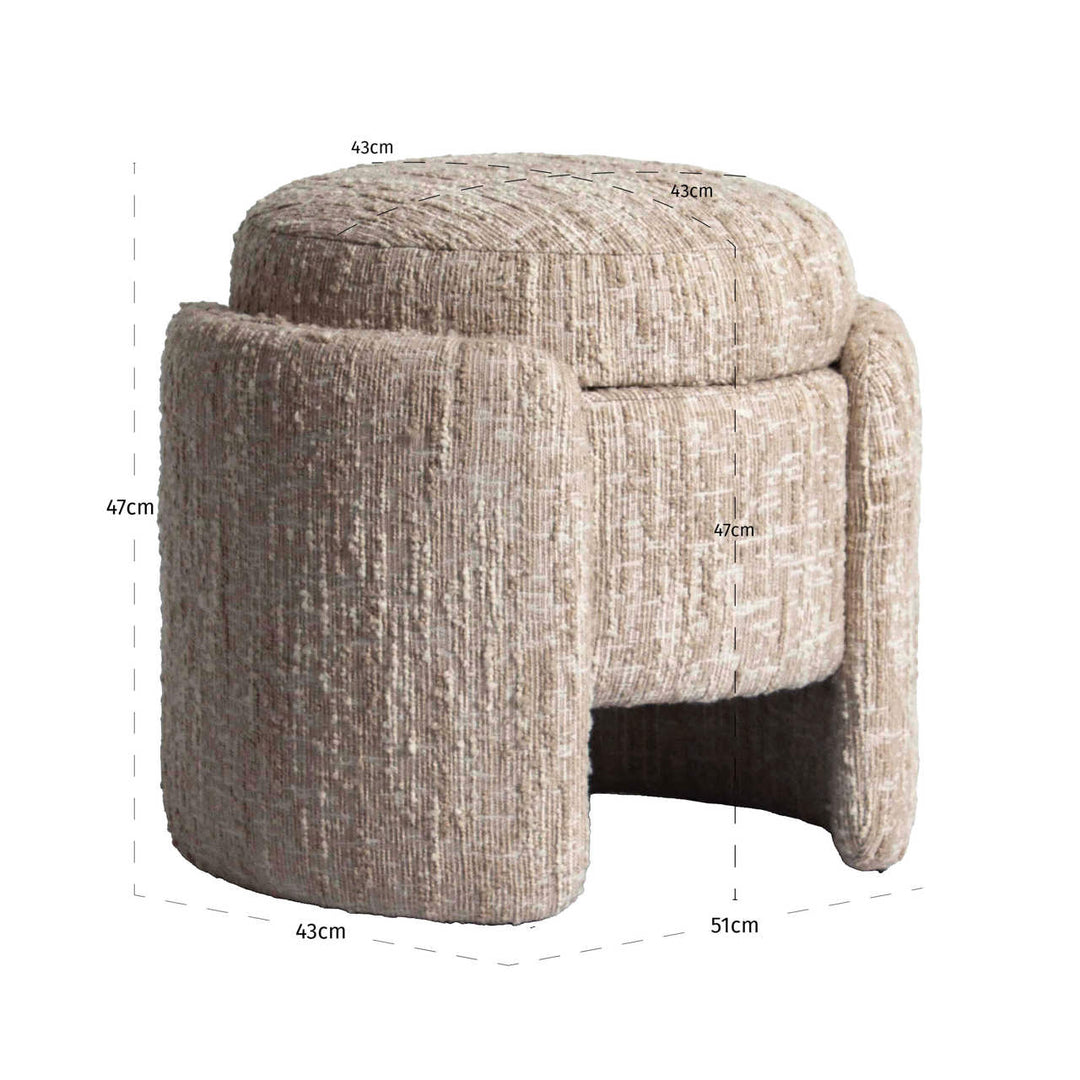 Ottoman & Footstool Cupid beige angora with storage