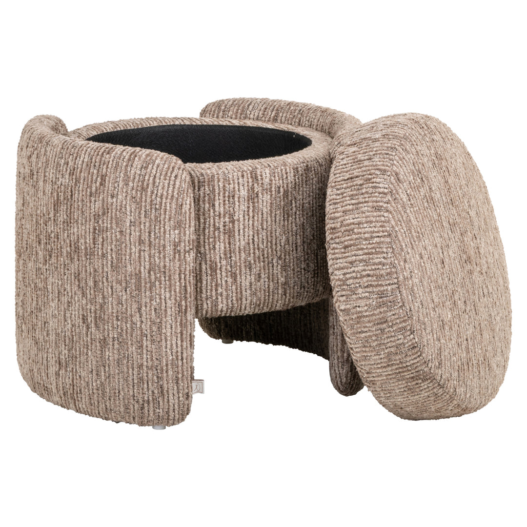 Pouf & Fußhocker Cupid mocca linear mit Stauraum