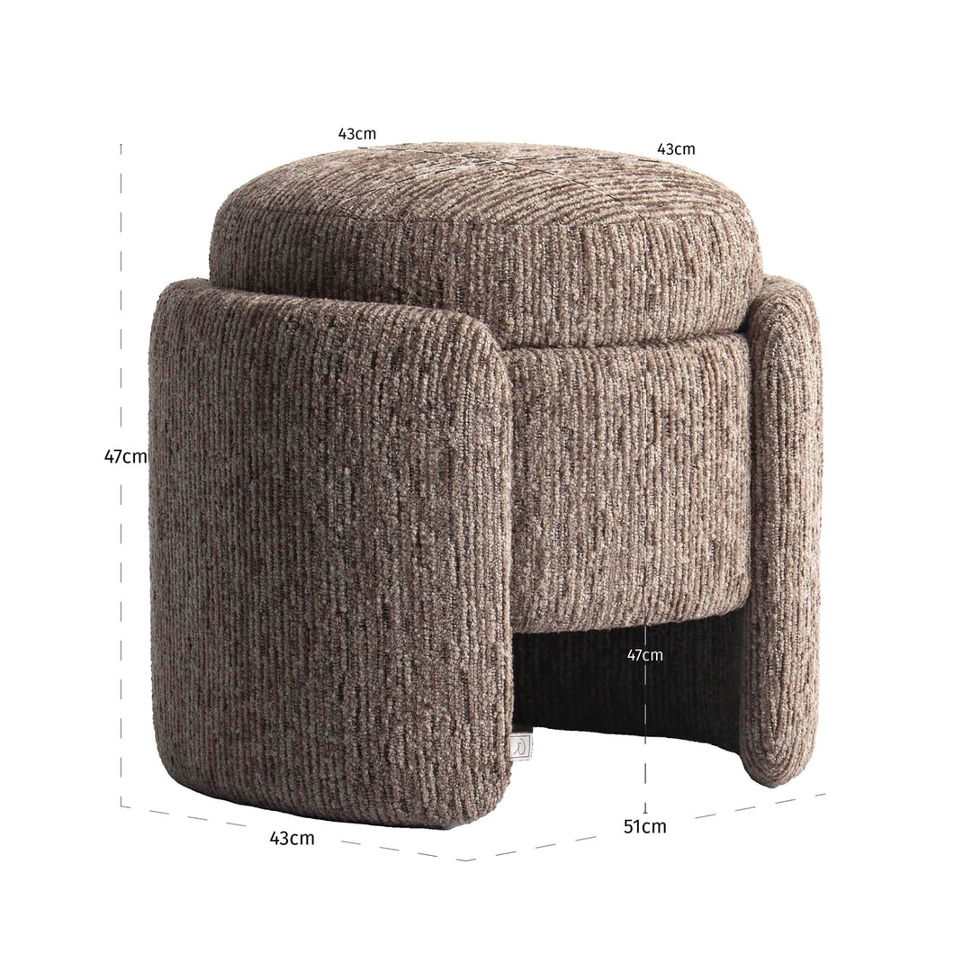 Pouf & Fußhocker Cupid mocca linear mit Stauraum