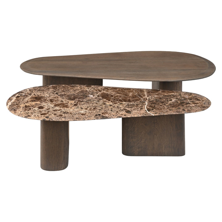 Coffee table Castello Smoked charcoal (Set of 2)