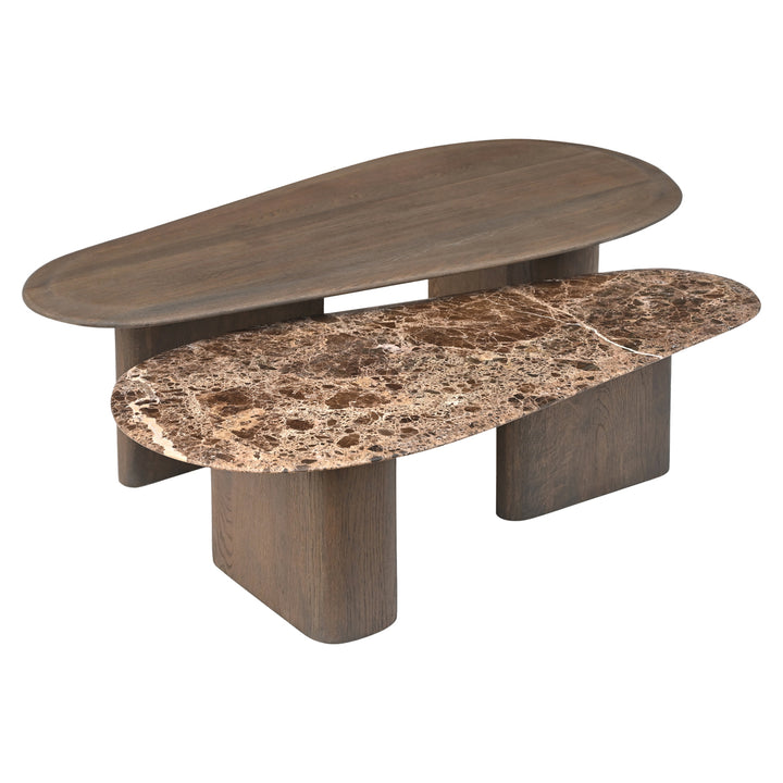 Coffee table Castello Smoked charcoal (Set of 2)