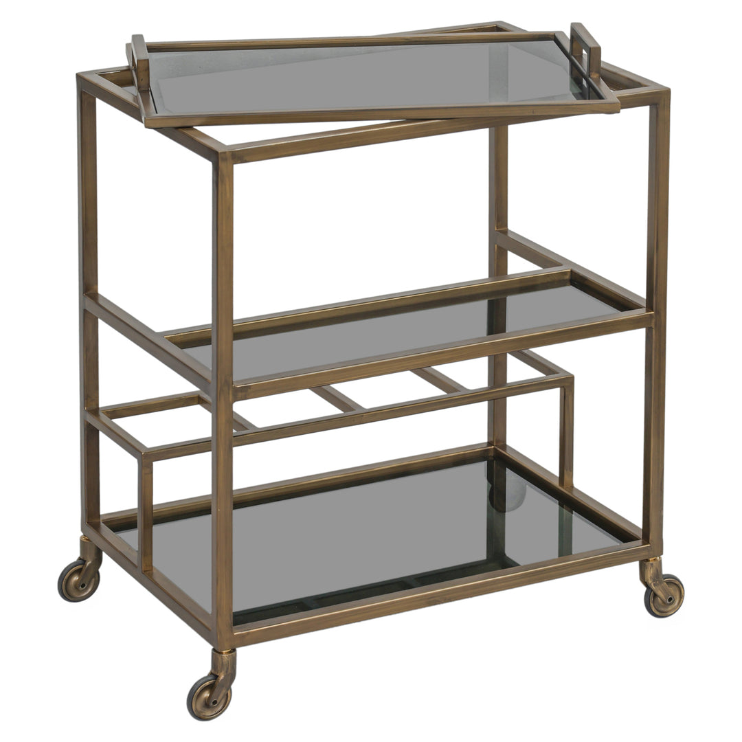 Ruinart brass antique trolley