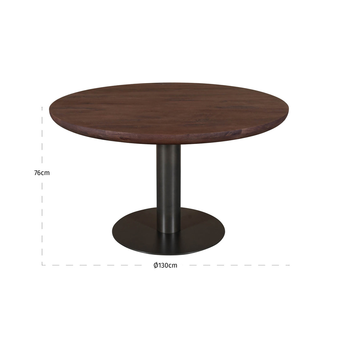 Dining table Baldwin spicebrown 130Ø