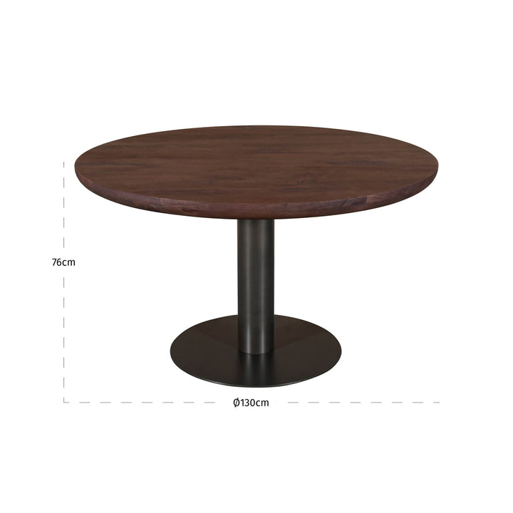 Dining table Baldwin spicebrown 130Ø