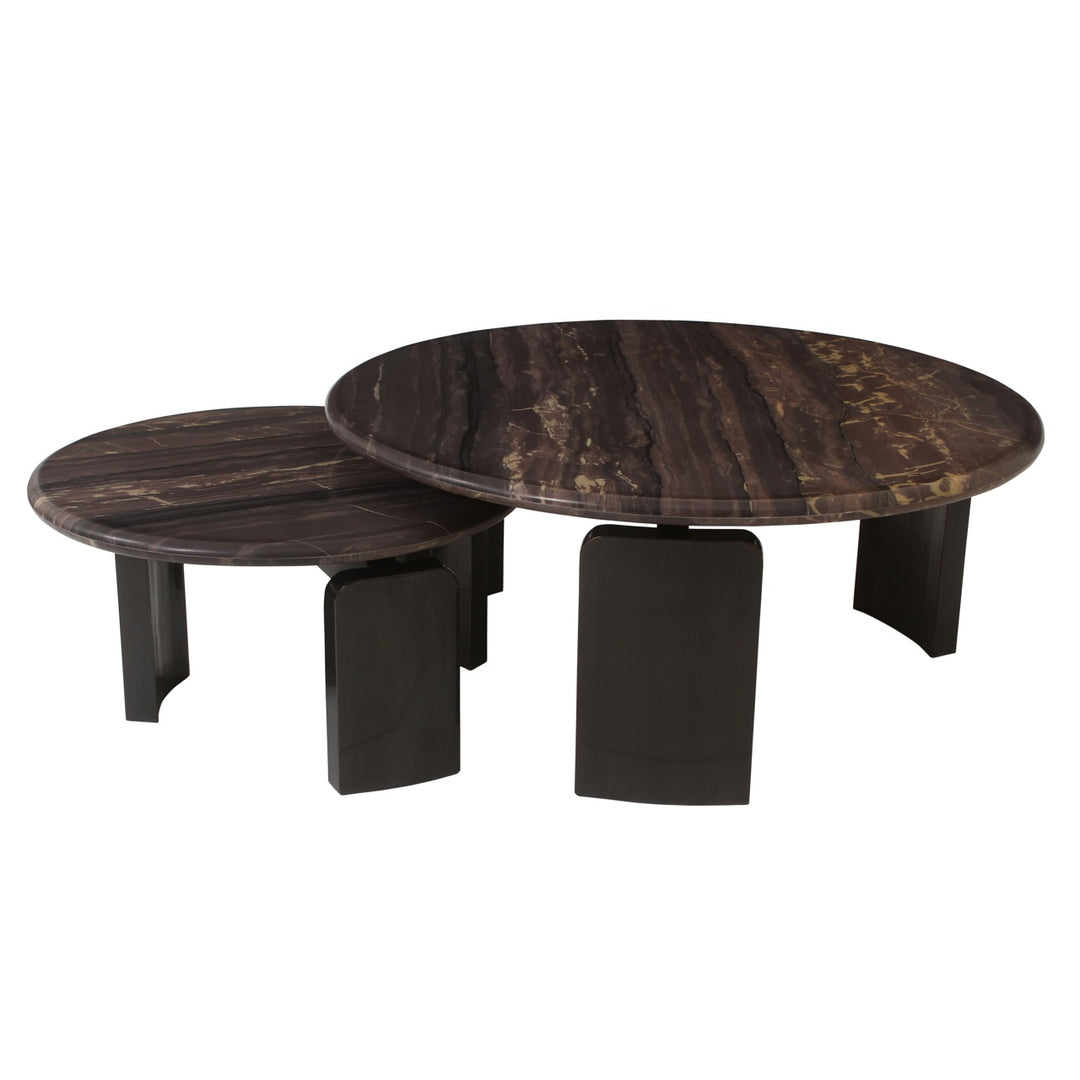 Coffee table Menton burgundy (Set of 2)