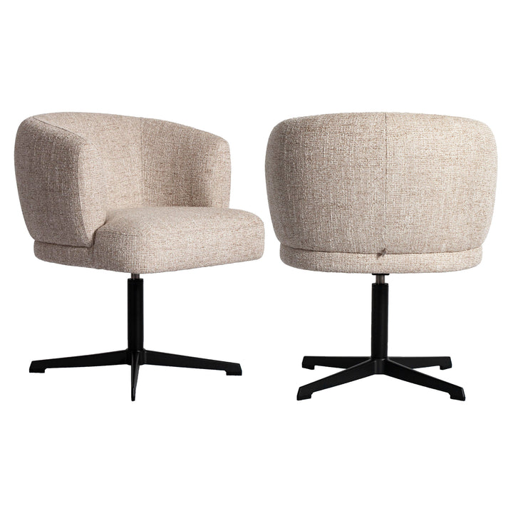 Esszimmerstuhl Dinan creme Tweed flammhemmend – drehbar