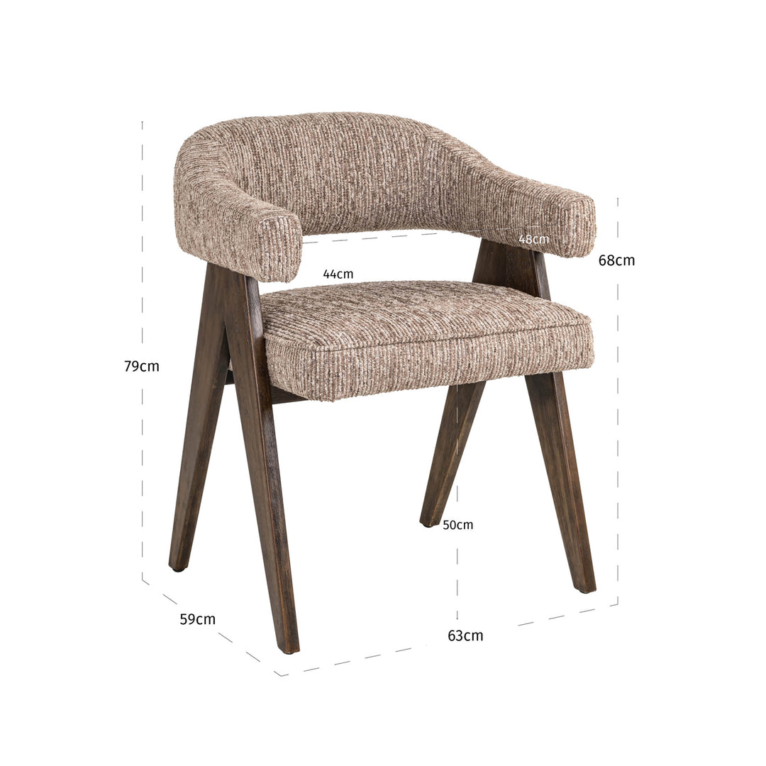 Eetkamerstoel Mori mocca linear fire retardant