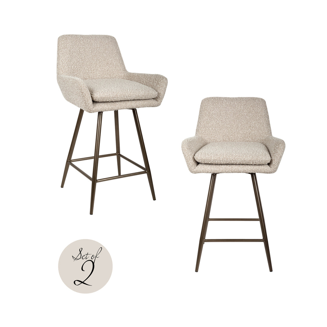 Richmond Counterstoel Linsey Naturel Chunky Swivel (set van 2)