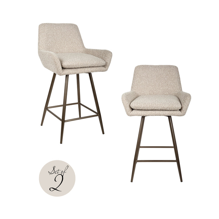 Richmond Counterstoel Linsey Naturel Chunky Swivel (set van 2)