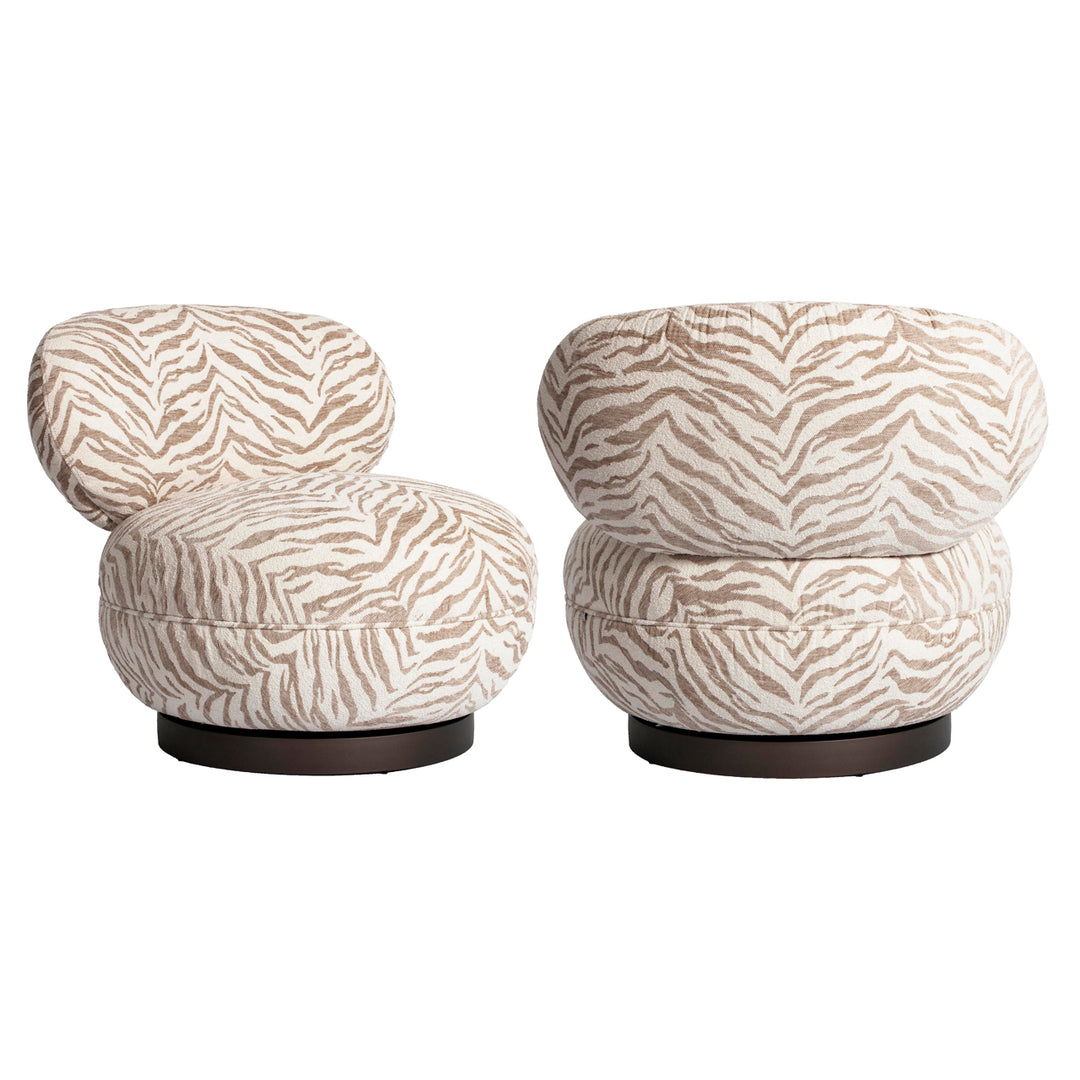 Loungesessel Jace beige Tigerprint drehbar