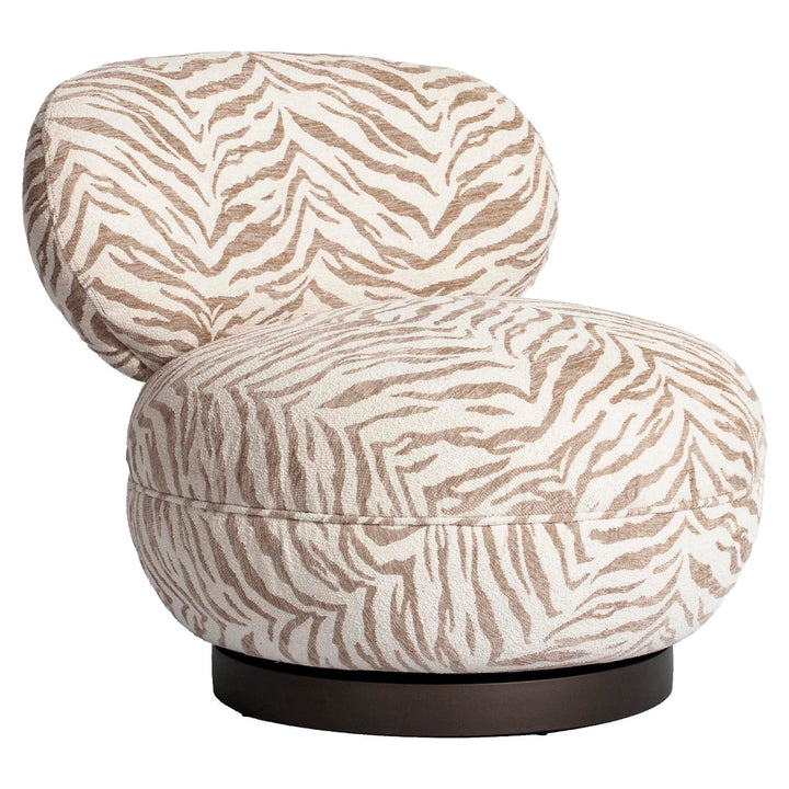Loungesessel Jace beige Tigerprint drehbar