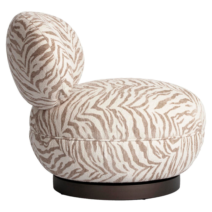 Loungesessel Jace beige Tigerprint drehbar