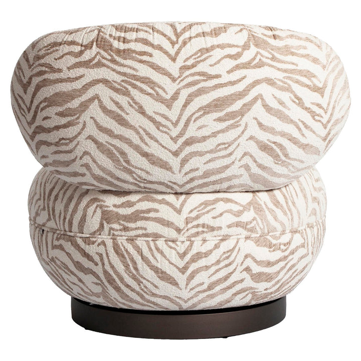 Loungesessel Jace beige Tigerprint drehbar