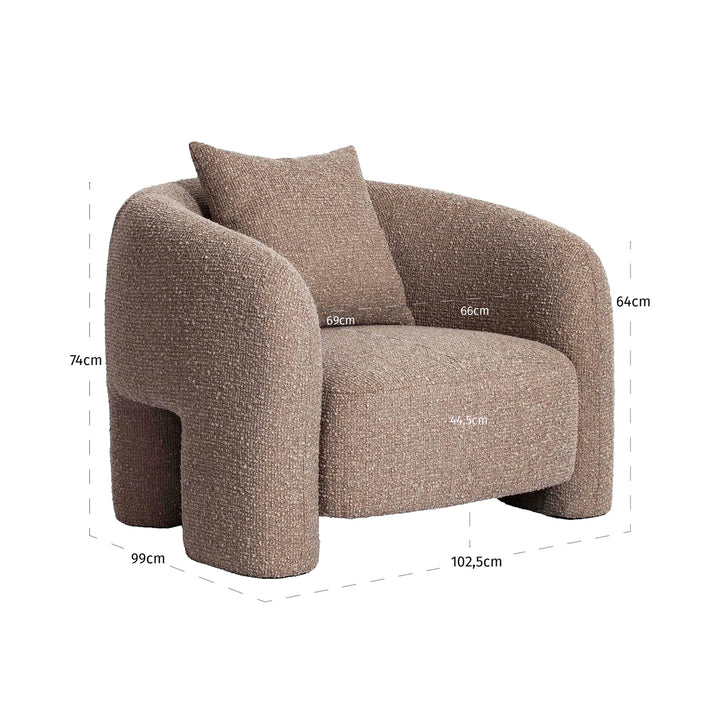 Lounge stoel Tuscany mocca chunky