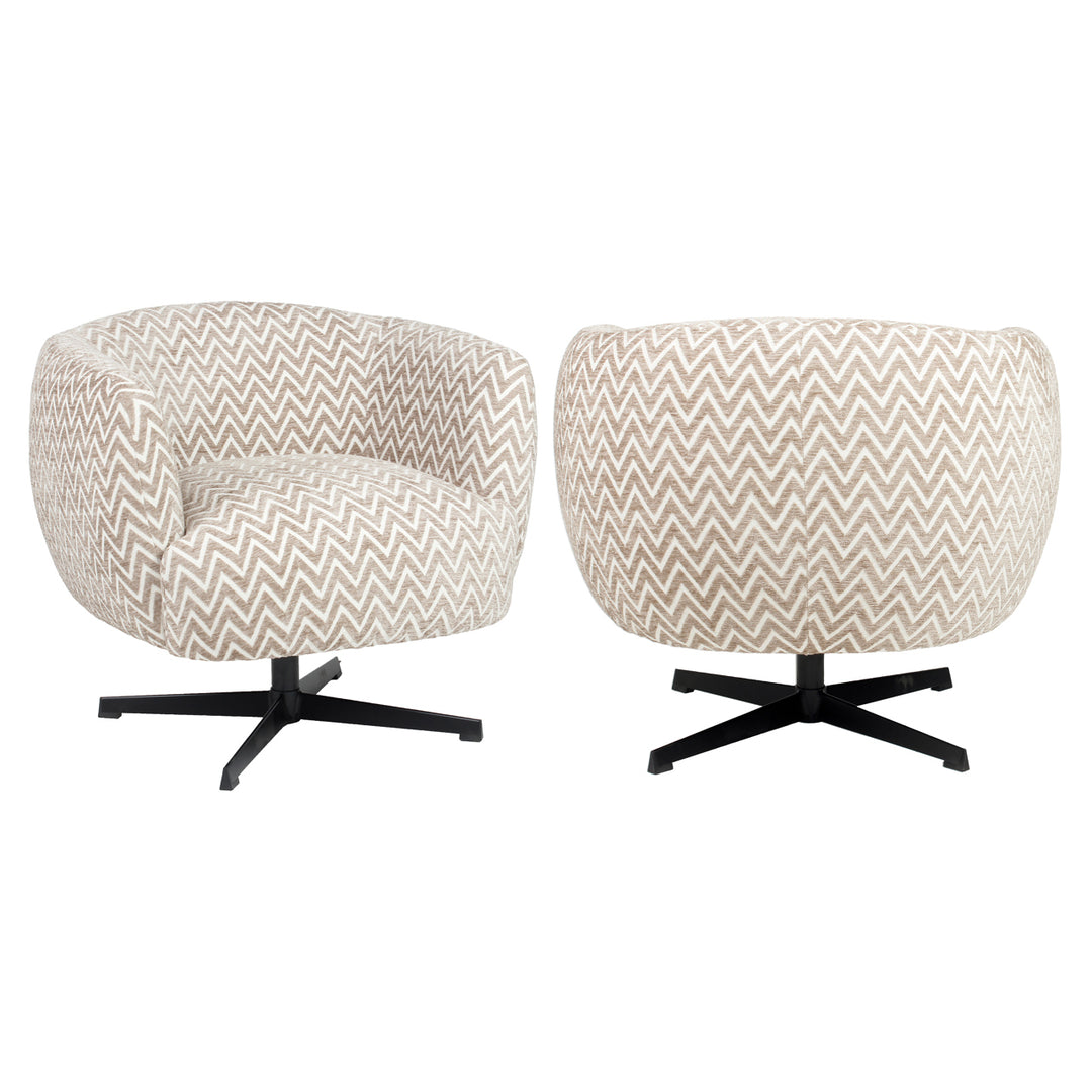 Richmond Fauteuil Estelle Sand Chevron - meerdere aanzichten | CéJor Wonen