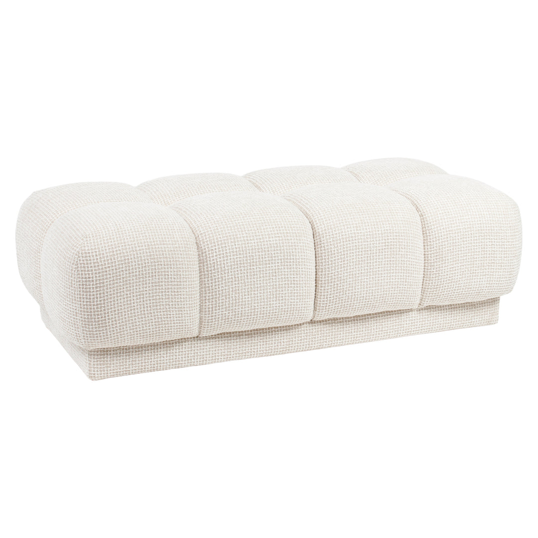 Poef & Voetenbank Noah beige blockweave