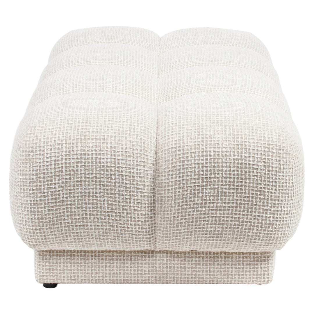 Poef & Voetenbank Noah beige blockweave