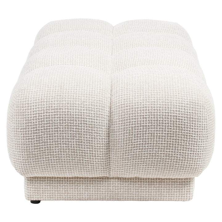Poef & Voetenbank Noah beige blockweave