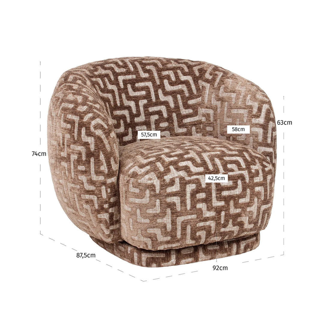 Lounge chair Negreslo brown labyrinth