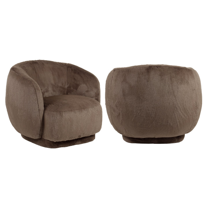 Richmond Loungestoel Negreslo Bruin Fluffy Swivel