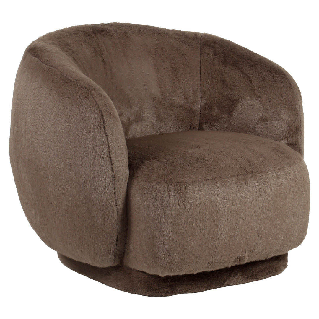 Richmond Loungestoel Negreslo Bruin Fluffy Swivel
