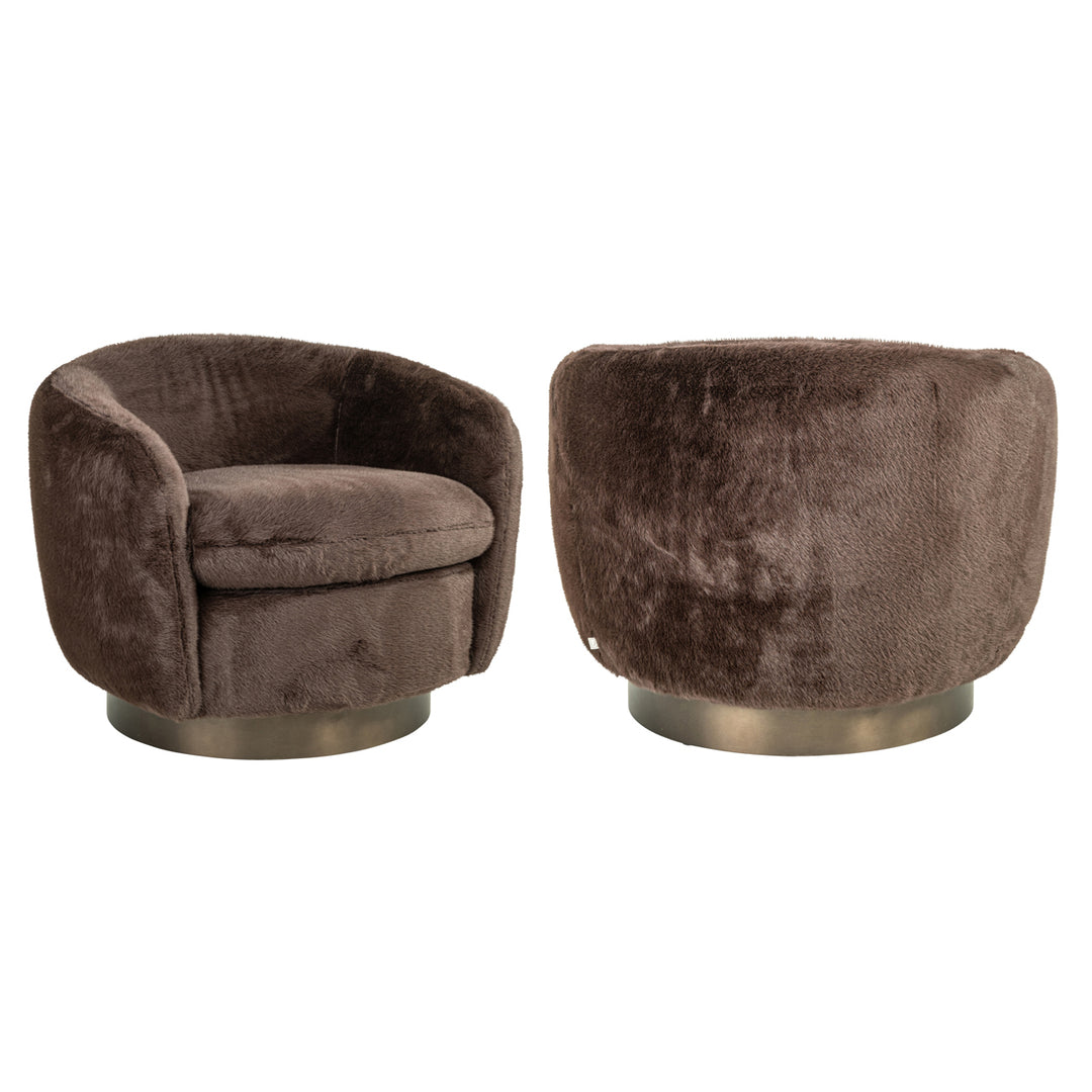 Richmond Loungefauteuil Colmar Chocolat Fluffy Swivel