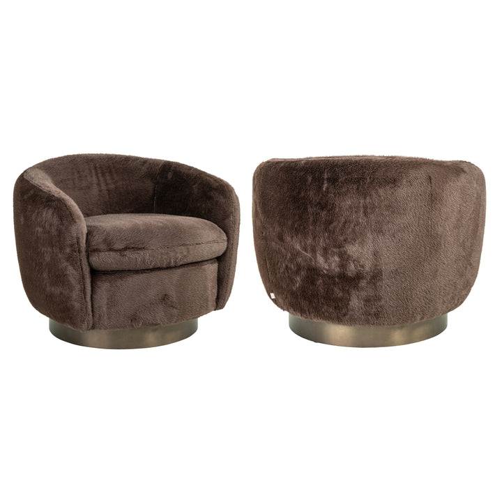 Richmond Loungefauteuil Colmar Chocolat Fluffy Swivel