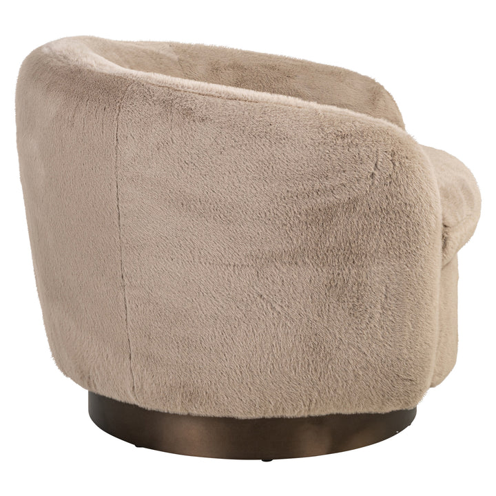 Richmond Loungestoel Colmar Khaki Fluffy Swivel