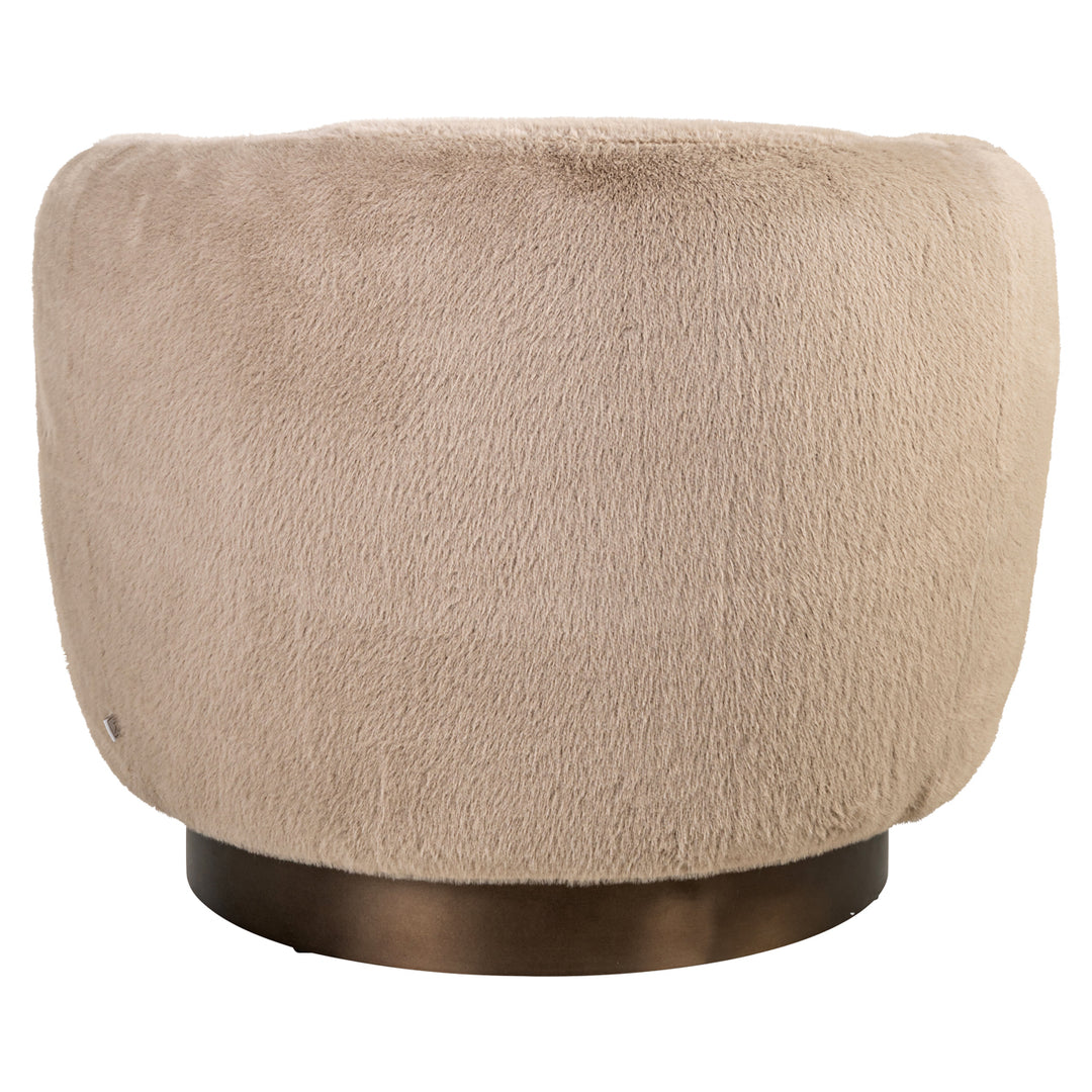 Richmond Loungestoel Colmar Khaki Fluffy Swivel
