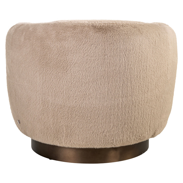 Richmond Loungestoel Colmar Khaki Fluffy Swivel